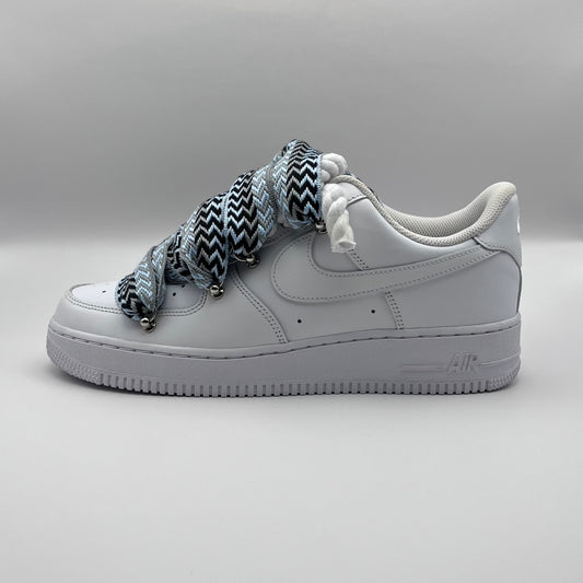 AF1 White - Icy Blue Lanvin Rope Laces